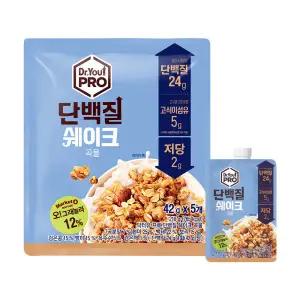 오리온 닥터유프로 단백질쉐이크 곡물맛 42g x 5개