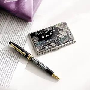 [박씨상방] 나전칠기 자개 명함케이스 자개볼펜 2종 세트 외국인선물 바이어선물