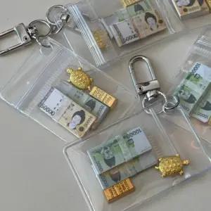 금거북이 돈 키링 용돈 머니 키홀더 투명 지퍼백 가방고리