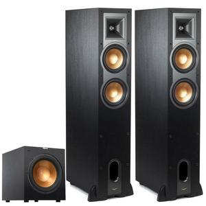 Klipsch 레퍼런스 R-26FA 돌비 애트모스 플로어 스탠딩 스피커(페어) + R-12SW 12 u2033 서브우퍼 u2013 프리미엄 홈 시어터 타워 및 딥 베이스 서브 번들