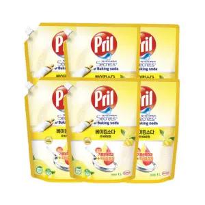 프릴 고농축 주방세제 베이킹소다 리필 레몬향