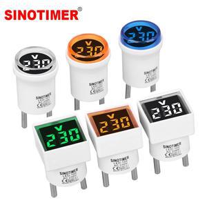 AC 220V EU 플러그 전압계 테스터 LED 디스플레이 볼트미터 EU 타입 전기 볼트 미터 벽면 평면 측정 소켓