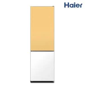 하이얼 글라스 HRP255MDVW 244L 2도어 냉장고 방문 글램 썬 옐로우 화이트
