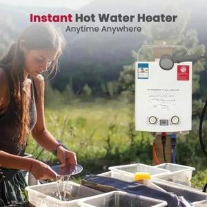 L-PG 프로판 탱크리스 온수기 6L 야외 캠핑용 순간 가열 샤워기 포함 자동차 트럭 텐트용