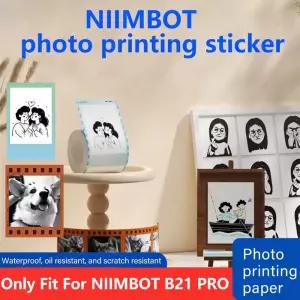 (사진 인쇄 용지) 니임봇 컬러 열전사 라벨 용지 B21 프로 프린터용 300dpi 접착식 사진