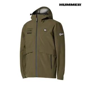 험머 남성 H1 시그니처 3Layer 후드 웨더 자켓 카키
