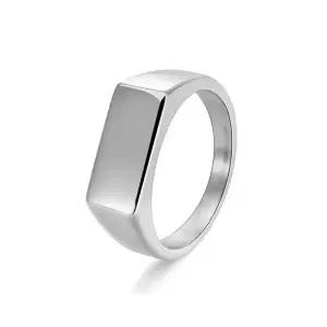 [벨가] 써지컬 유광 실버 직사각 반지