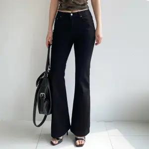 쿨 블랙부츠컷 여름 하우룩 밴딩 쿨 데님 부츠컷 플레어진