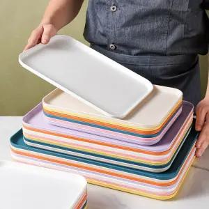 파스텔 컬러 카페 PP 트레이 쟁반 - 38x27cm 1개/다용도/사각/디저트/다과/과일/차트레이/차쟁반/논슬립