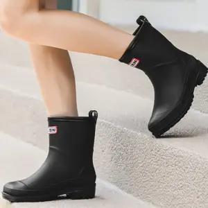 방수 장마철 장마 레인 여름 심플 미들 패션 장화 부츠 앵클 여성