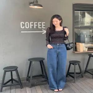 리베 루즈 절개 데님 / 프리미엄데님 ootj 하객룩 레이어드 생지 봄팬츠 청바지 와이드데님 xs s m l