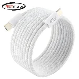 (Netmate) USB2.0 선정리 자석 60W C to 케이블(화이트) 2M고속충전 데이터전송 C타입 스마트폰 충전 C형