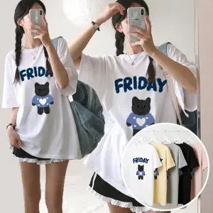 프라이데이 BOX 여성 오버핏 반팔 티셔츠 (6컬러) 박스티 빅사이즈