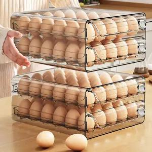 냉장고 계란 보관함 투명 서랍형 2단 계란정리함 에그트레이 계란트레이 24구 40구 60구