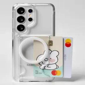 로어 듀오 카드 수납 마그네틱 클리어 투명 젤하드 케이스 맥세이프 호환 갤럭시S26 S25 S24 겔럭시s26 봉