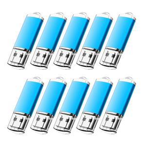 쿠티온 플래시 드라이브 32GB 10팩 USB 2.0 엄지 캡 메모리 스틱 점프 드라이브, 파란색