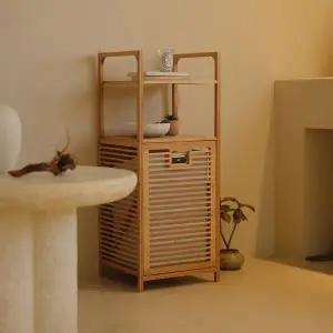 [동서가구] 밤부 대나무 슬라이딩 선반 수납장 DF927289