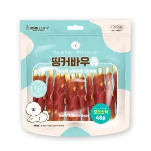 강아지간식 애견 훈련용 칭찬오리스틱껌 48p 11cm매일급여 부드러운 노견 개간식 건강한육포 반려 대용량