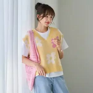 [핑크시슬리] 데이지 V넥 박스 니트 조끼