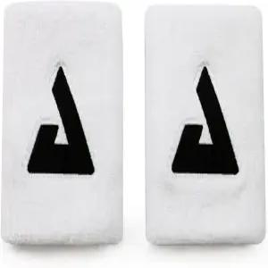 JOOLA 트리니티 손목밴드 2팩 ？ 수분 흡수 성능 소재가 포함된 흰색 손목용 4인치 탄력 스웨트밴드 탁구 및