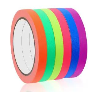 EuphHonycs 6팩 스파이크 테이프 네온 개퍼 천 1/2 x 59피트 형광 컬러 프로 개프 훌라후프 극장 스포츠
