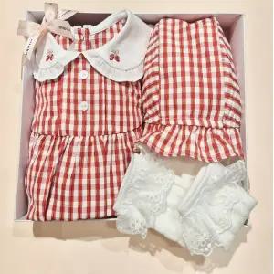 [롯데백화점]밍크뮤 (RD)스트로베리체크SET바디슈트,니삭스세트 36113-604-10,812-01