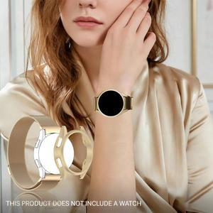 버스코즈 메탈 스트랩 삼성 갤럭시 워치 5 6 7 40mm 44mm 밴드 하드 케이스 마그네틱 루프 퀵 설치 브레이