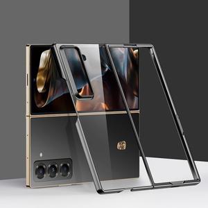 삼성 호환 갤럭시 호환 Z 폴드용 도금 폰 케이스 스페셜 에디션 SE W25 SM-F958N 하드 PC 투명 카메라 뒷면