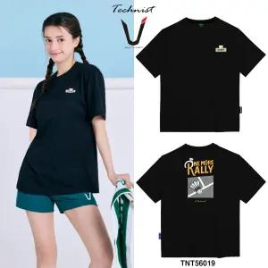 테크니스트 티셔츠 배드민턴 반팔 상의 코튼라이크 오버핏 블랙 TNT56019 남녀공용