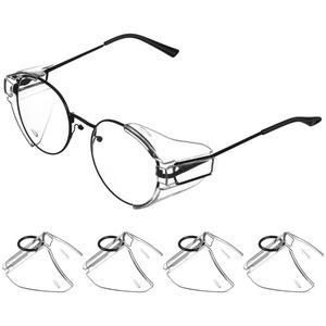 [미국배송] DECHOUS 안전 안경 사이드 실드: 처방 안경용 투명 슬립온 실드 2쌍 - 보호 실험실 사용을 위한 가벼운 미끄럼 방지 커버