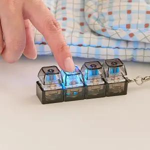 키캡 키보드 키링 LED 클리커 열쇠고리 청축 키홀더