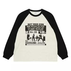 에꼴리에 락 시크 프린트 배색 라글란티 26A3408-OT