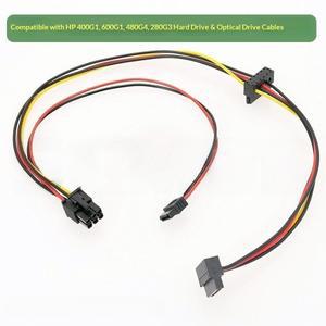 50개 6P to 2SATA 3020CM 광학 드라이브 하드 디스크 전원 공급 어댑터 케이블 HP Prodesk 400 G5 호환