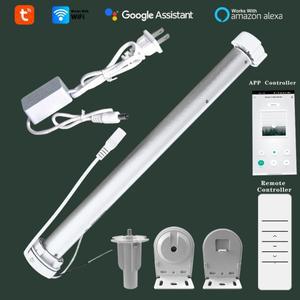 투야 와이파이 미니 전동 롤러 블라인드 모터 스마트 라이프 앱 셔터 쉐이드 엔진 (38mm 튜브용) 음성 제어