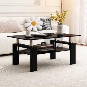 거실 쇼파 테이블 2단 강화유리 원룸 커피 책상