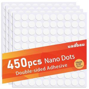 uadbau 450 Pcs 박물관 퍼티 스틱 양면 테이프 점, 10mm / 0.39 u201D 탈착식 투명 접착 가정 장식용 포스