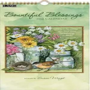 랑 풍성한 축복 2026 수직 벽 달력 3.63 X 6.5 스테이플 바인딩이 있는 12개월