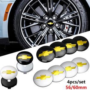 4개 56/60mm 자동차 휠 센터 허브 캡 스티커 림 쉐보레 크루즈 이퀴녹스 임팔라 카마로 올랜도 볼트용