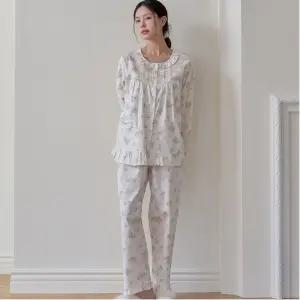 디어 헤일리 여성 잠옷 국산 순면 무형광 신혼 원피스 선물 고급 사계절 라운지웨어 홈웨어