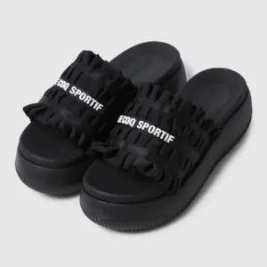 르꼬끄 러플 슬리퍼 B1 QR222WSD41 BLK BEG