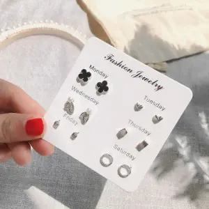 귀걸이 6종세트 악세사리 진주귀걸이 하트귀걸이 블링블링귀걸이