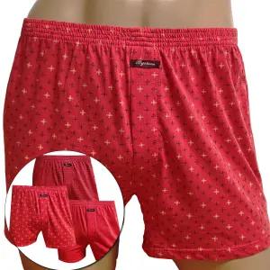 BYC 남성 빨강 순면 니트 스판 사각 트렁크 빅사이즈 95-120 팬티 3매