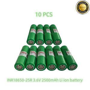 삼성 INR 18650 25R 용 배터리 리튬 이온 교체 외장 3.6V 2500mAh 10PCs