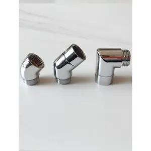 프리미엄 샤워기 엘보 어댑터 커넥터 욕실 스프레이 각도 교체 135도 구리 고정형