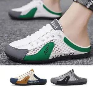 [셀러에이드]남성 에어메쉬 하프 스니커즈 슬리퍼 하프 운동화 실내화 거실화