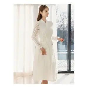 [시크라인](~XXL까지) 퍼르 레이스 생활한복 원피스 봄 가을 철릭원피스 랩디자인 세레머니룩 셀프웨딩