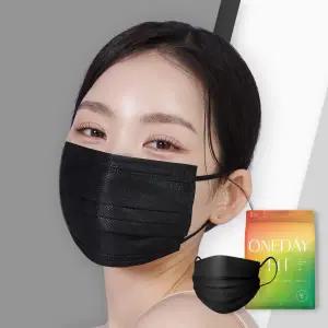 클라 덴탈마스크 원데이핏 UV 차단율 99% 대형 50매 블랙