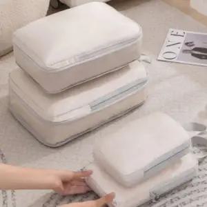 캐리어 정리 파우치 휴대용 이너백 의류 여행용 압축 파우치 수납 용품 수납용 정리용 보관함 4종