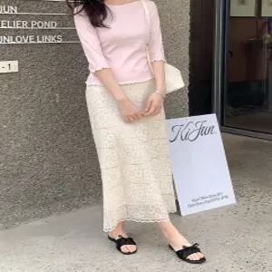 리츠 레이스 롱 스커트 / 하객룩 레이어드 롱스커트 레이스스커트 미디스커트 새틴스커트 레이어드스커트