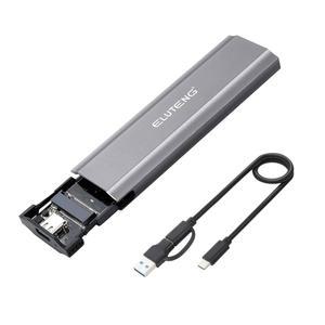 ELUTENG M.2 SSD 인클로저 NVME SATA 듀얼 프로토콜 하드 드라이브 알루미늄 USB 3.2세대 10Gbps 외장 NVMe to 리더 최대 4TB 지원 M 및 B&M